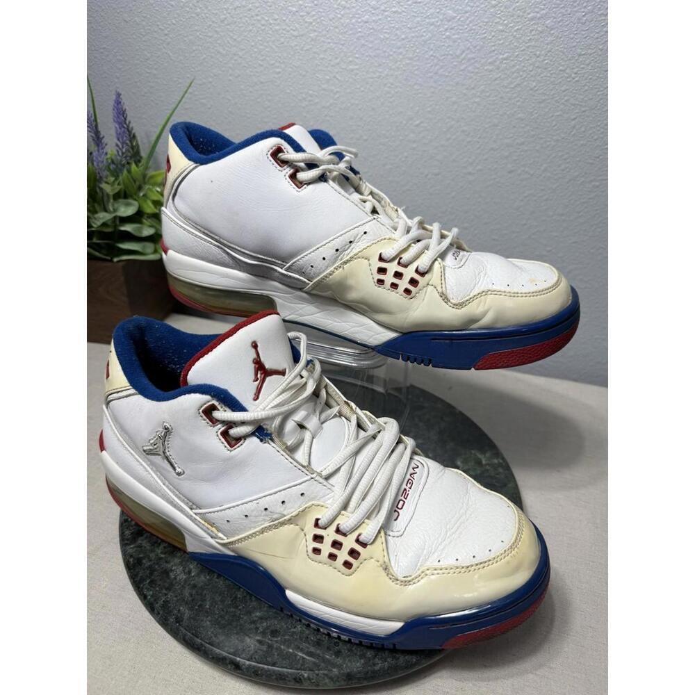 RARE Nike Air Jordan Flight 23 Jumpman Shoes‎ White Silver Blue Red 11.5